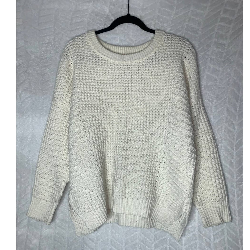 Madewell Chunky Knit Sweater Crew Neck White - S